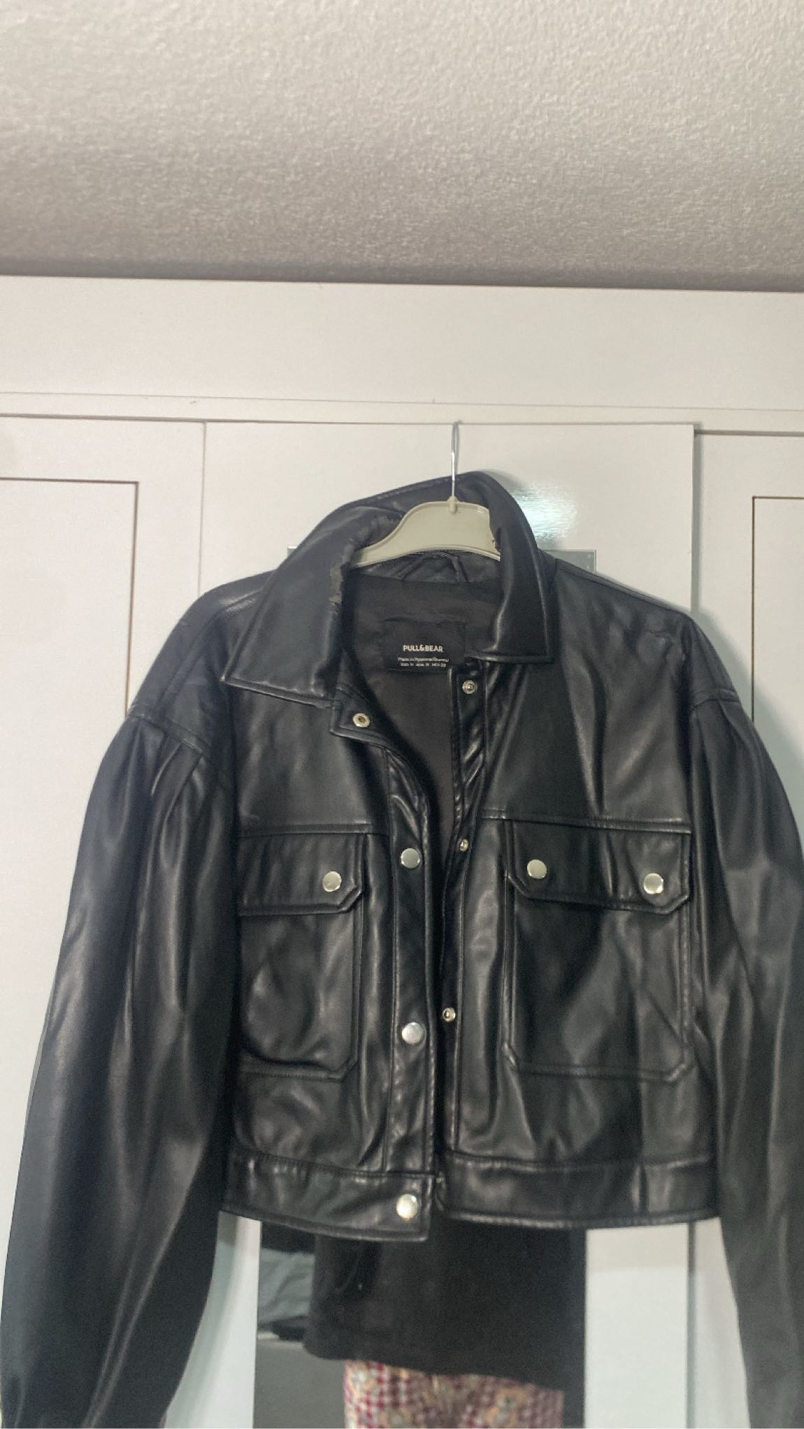 Pull & Bear siyah deri ceket — görsel 2/3