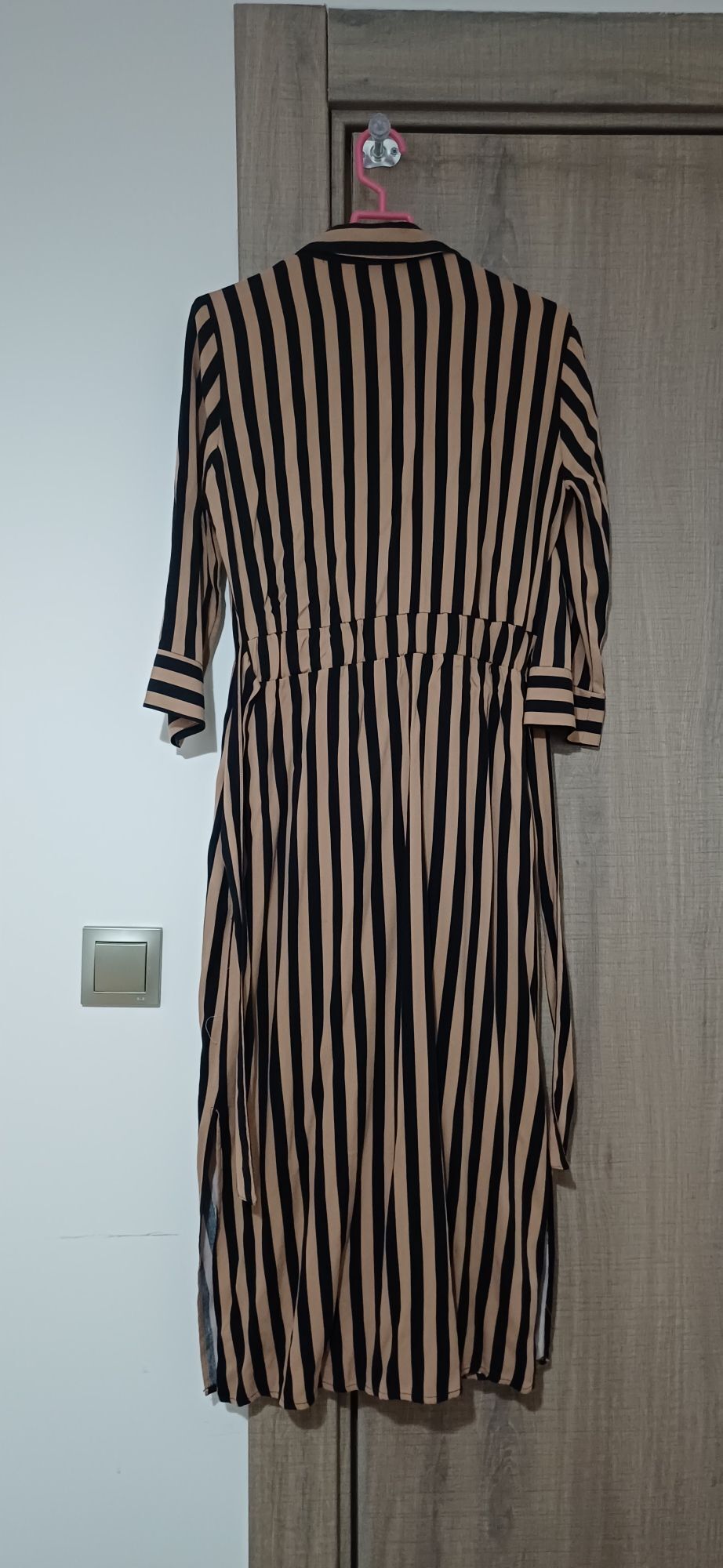 Bershka S Beden Taba-Siyah Çizgili Midi — görsel 4/8