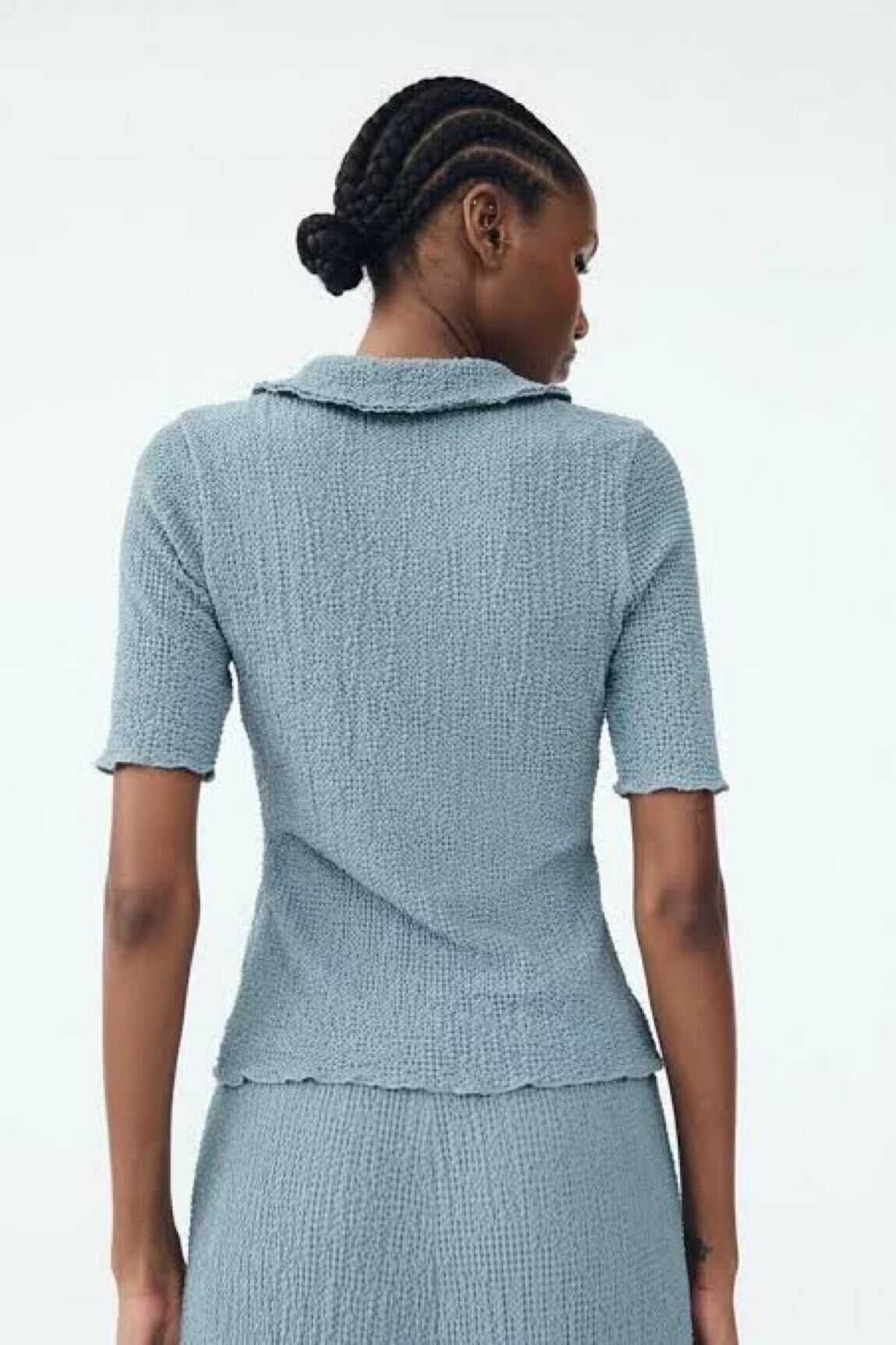 Zara İkili Takım Mavi Gofre Detaylı Pant — görsel 5/8