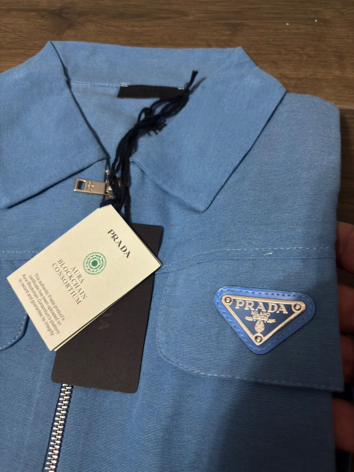 Prada Mavi Fermuarlı Ceket — görsel 7/8