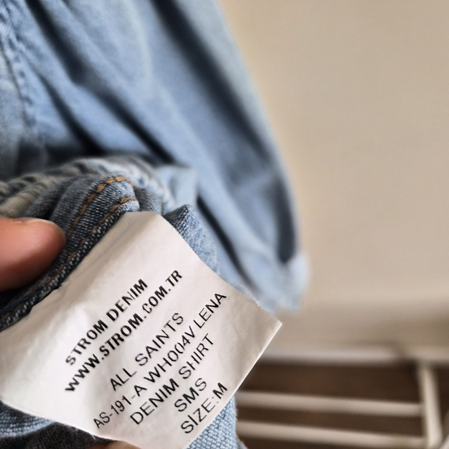 AllSaints Açık Mavi Crop Denim Gömlek – — görsel 6/8