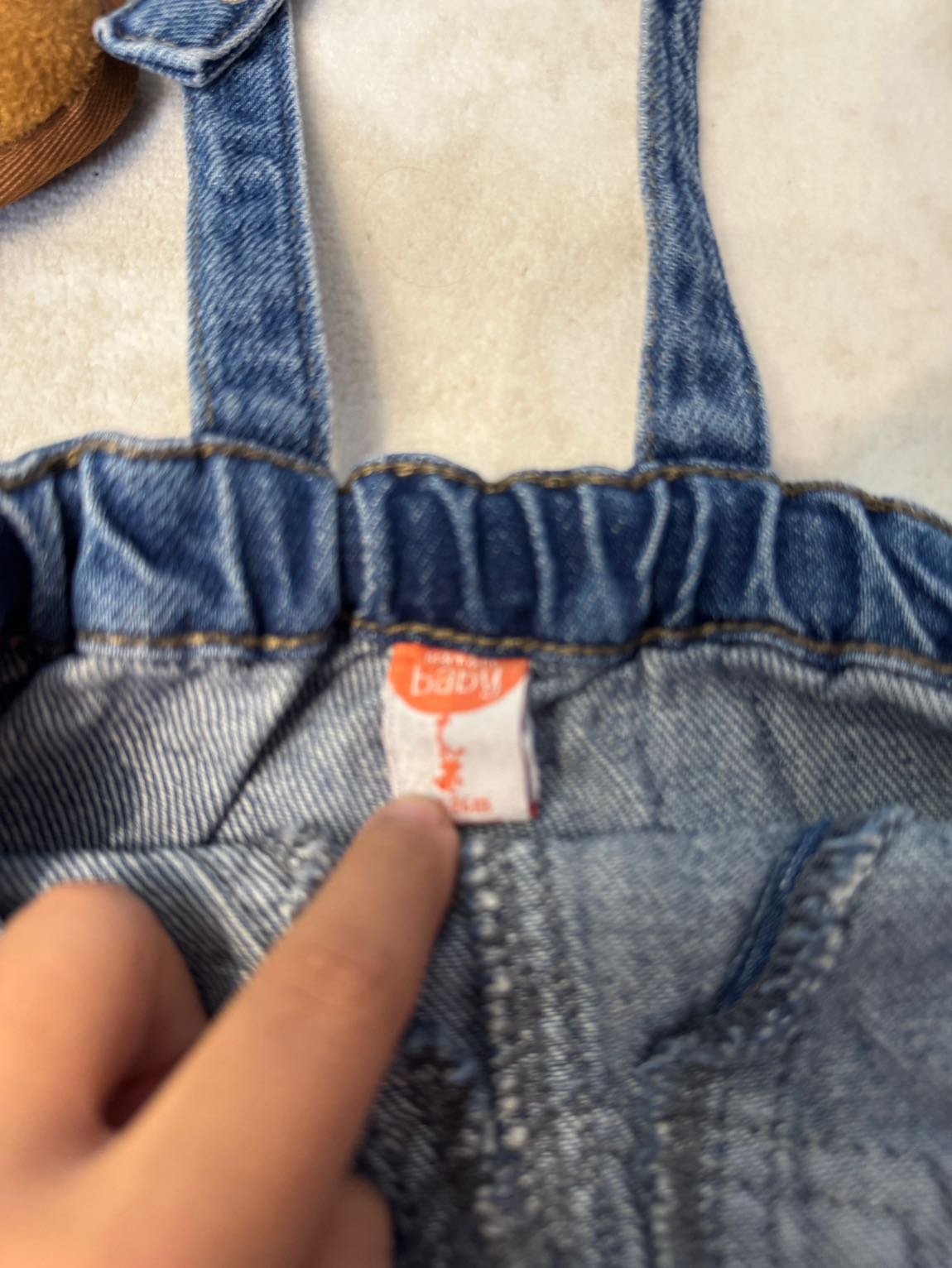 Mavi Kot Salopet Elbise Kalp Detaylı — görsel 4/4