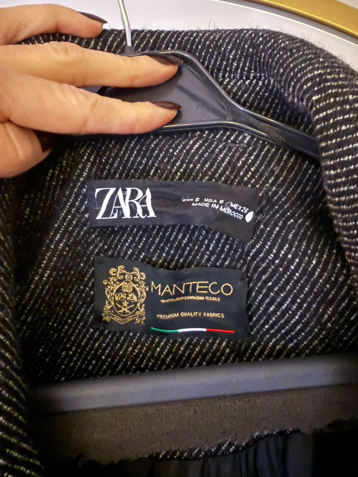 Zara MANTECO yünlü Şal Yaka Kaban — görsel 3/8