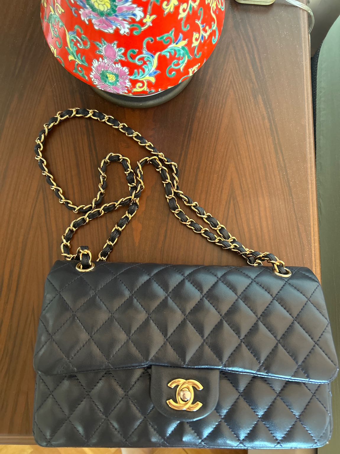 Chanel lacivert Deri Kapitone Çanta — görsel 6/6