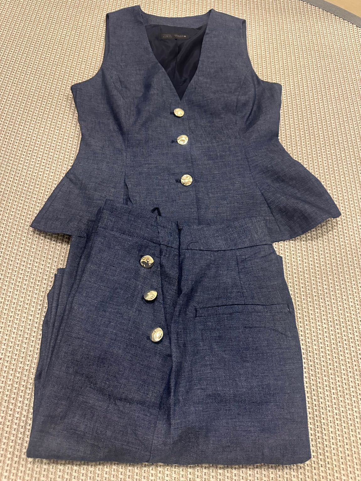 Zara Lacivert Blazer Ceket Pantolon Takı — görsel 2/8