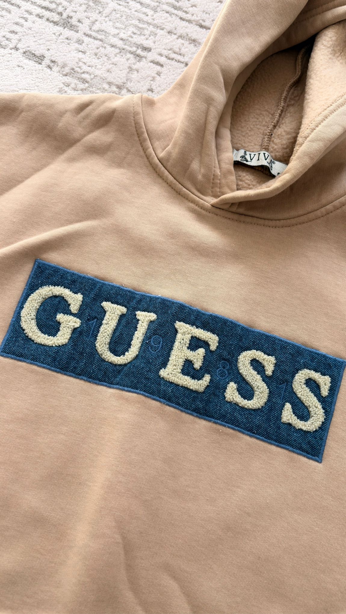 Guess Bej Sweatshirt kapüşonlu — görsel 8/8