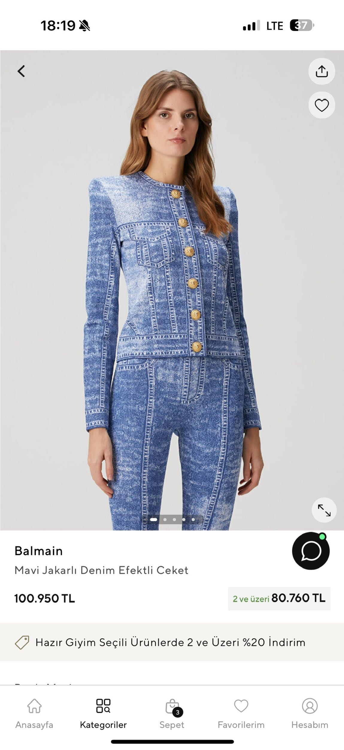 Balmain jean ceket — görsel 6/6