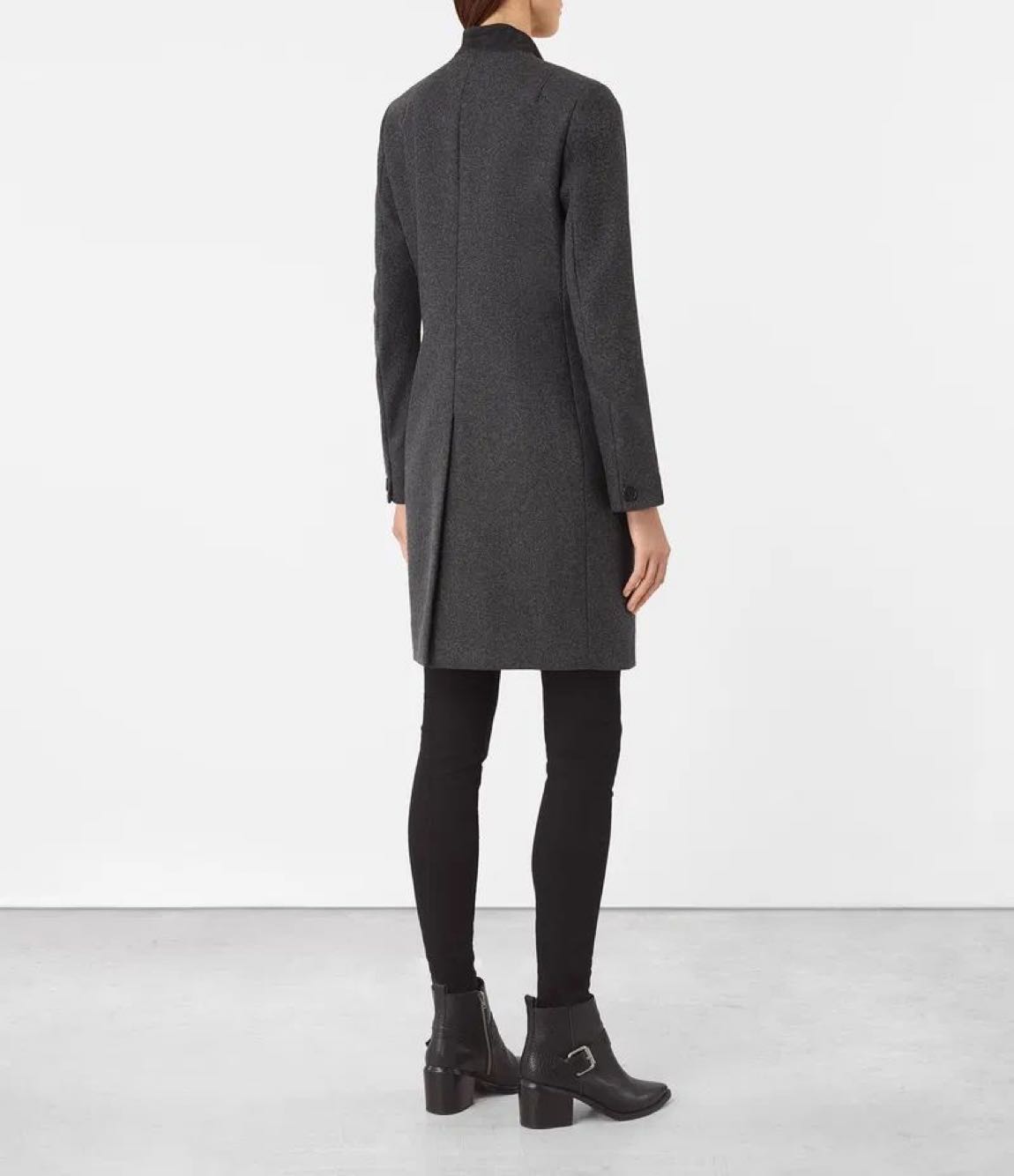 ALLSAINTS Leni Coat Deri Yaka Kaşe Palto — görsel 3/8