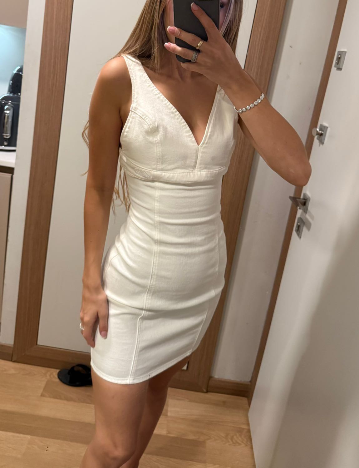Guess Beyaz jean Kısa Elbise — görsel 2/4