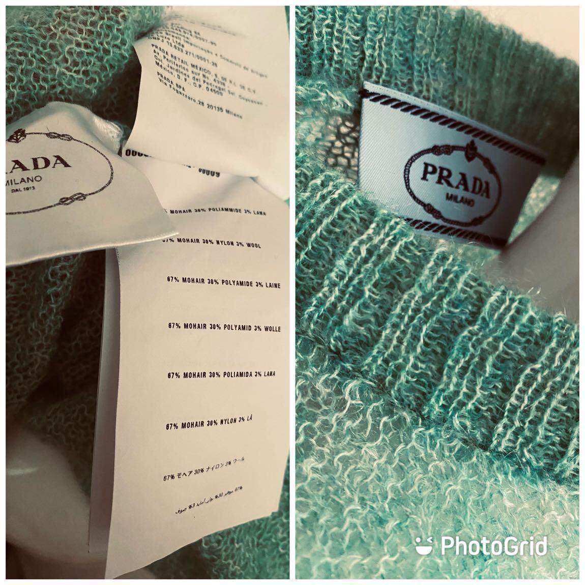 Prada, turkuvaz moher kazak — görsel 6/8