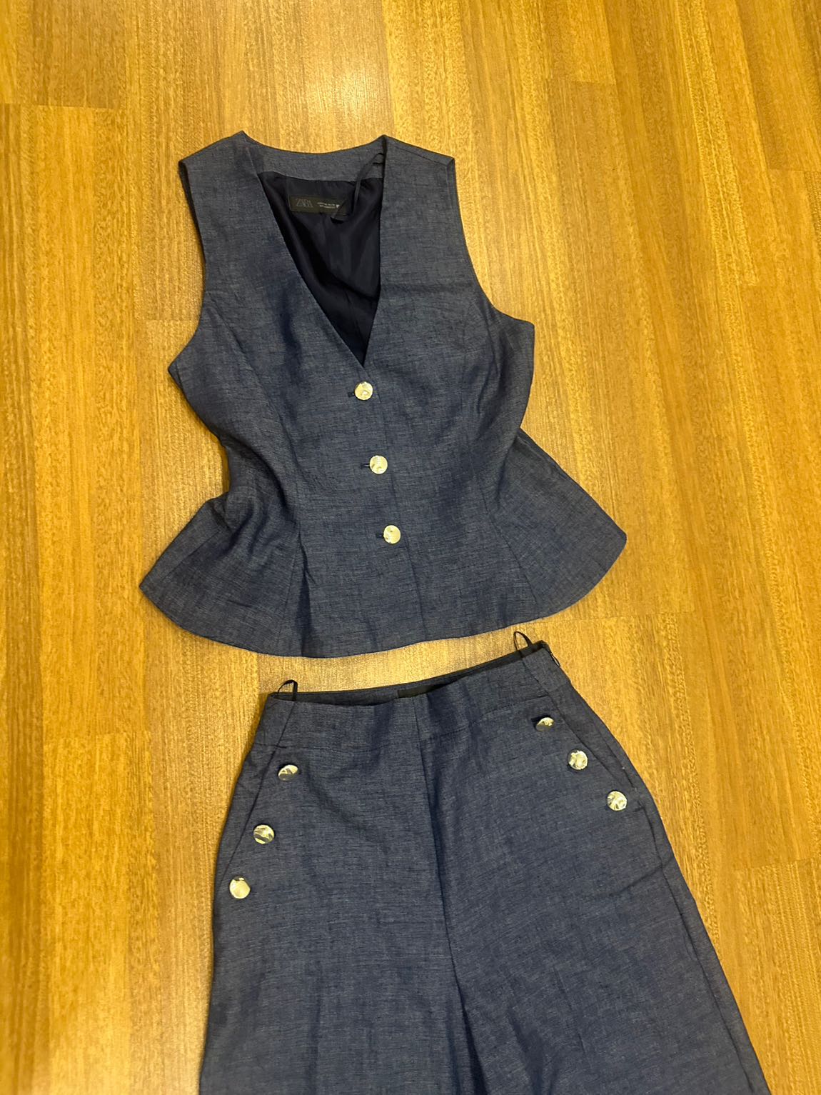 Zara Lacivert Blazer Ceket Pantolon Takı — görsel 7/8