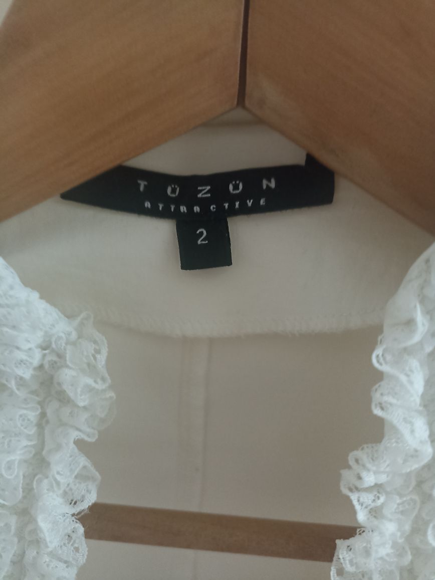 Beyaz Volanlı Blazer Ceket — görsel 3/8
