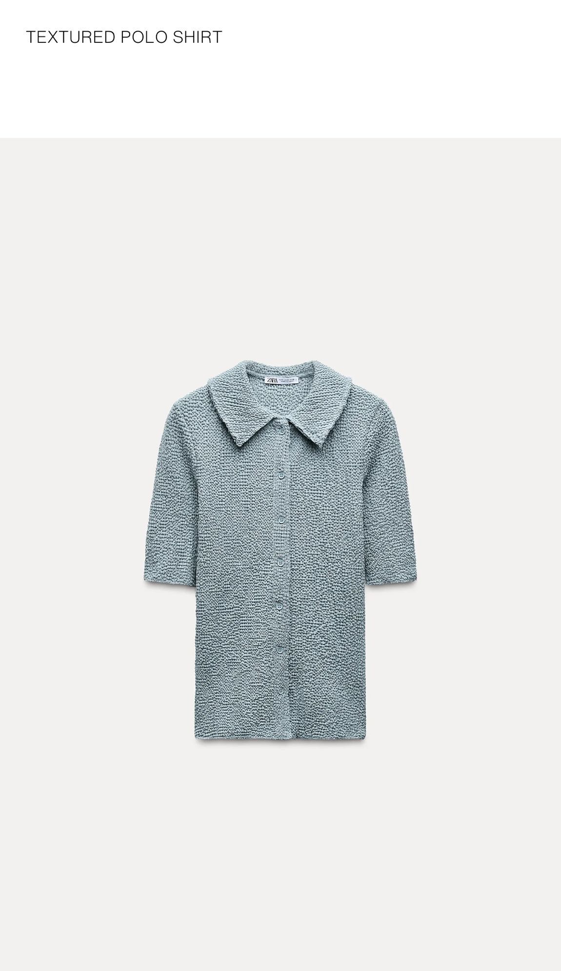 Zara İkili Takım Mavi Gofre Detaylı Pant — görsel 8/8