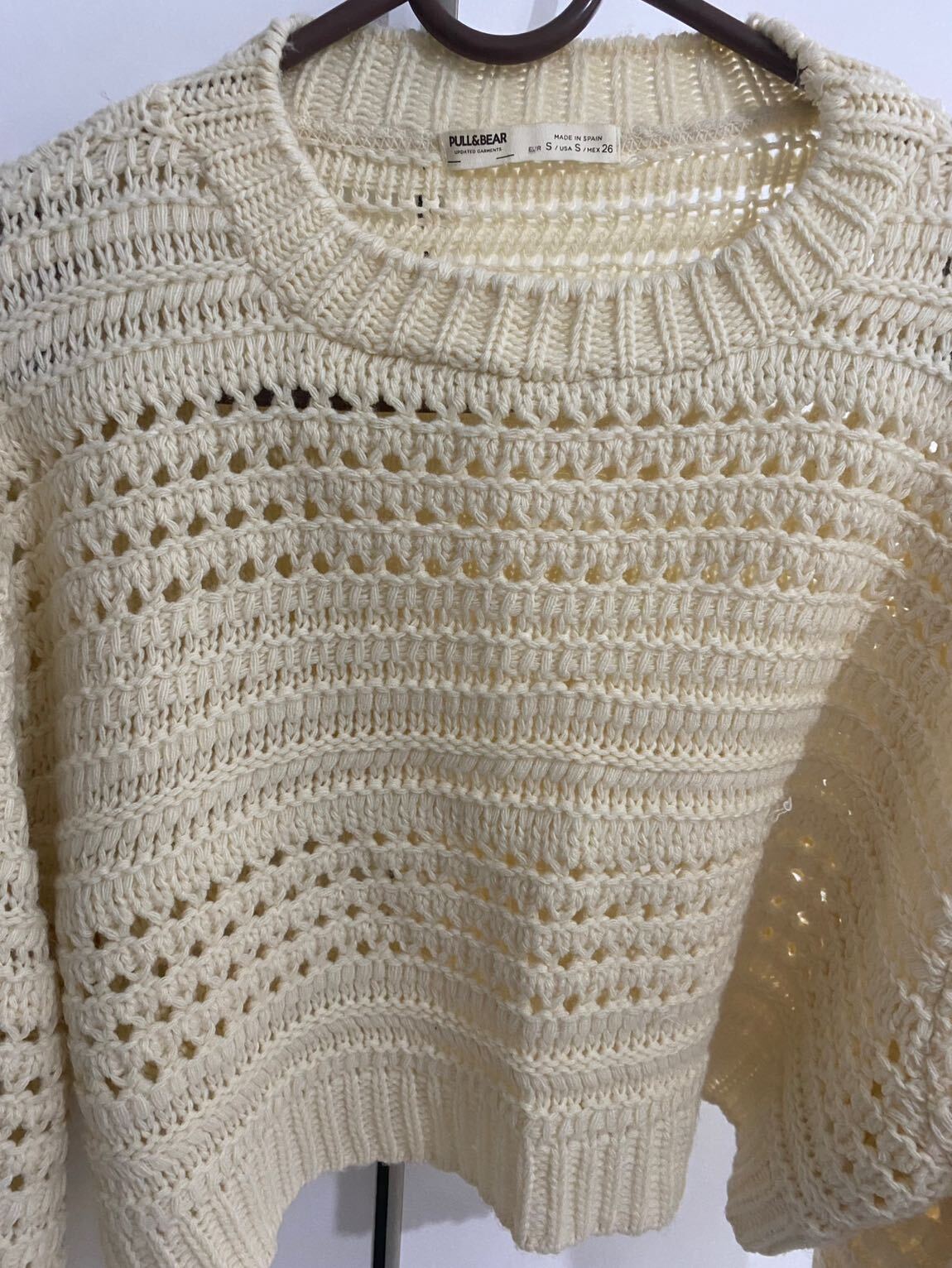 Pull & Bear Krem Ajurlu Örgü Kazak — görsel 2/4