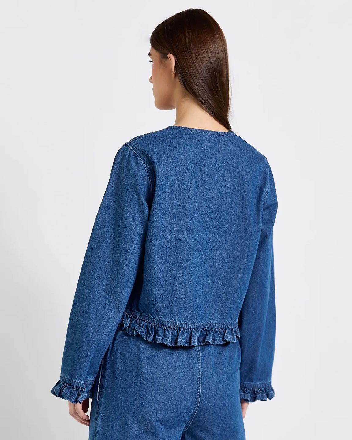 Önden Bağlamalı Denim Kot Gömlek — görsel 3/6