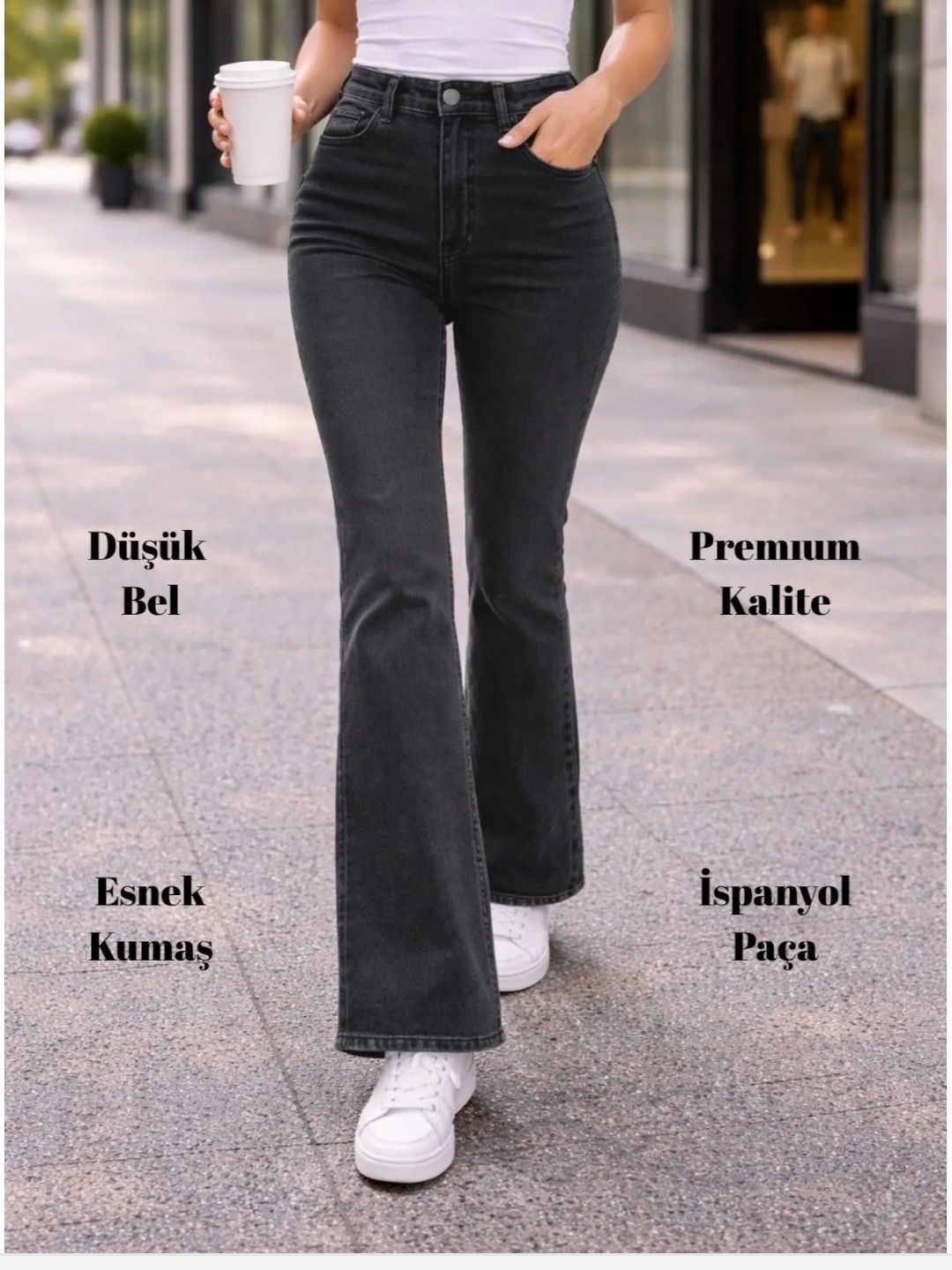 Bol Paça Jeans Siyah — görsel 4/4
