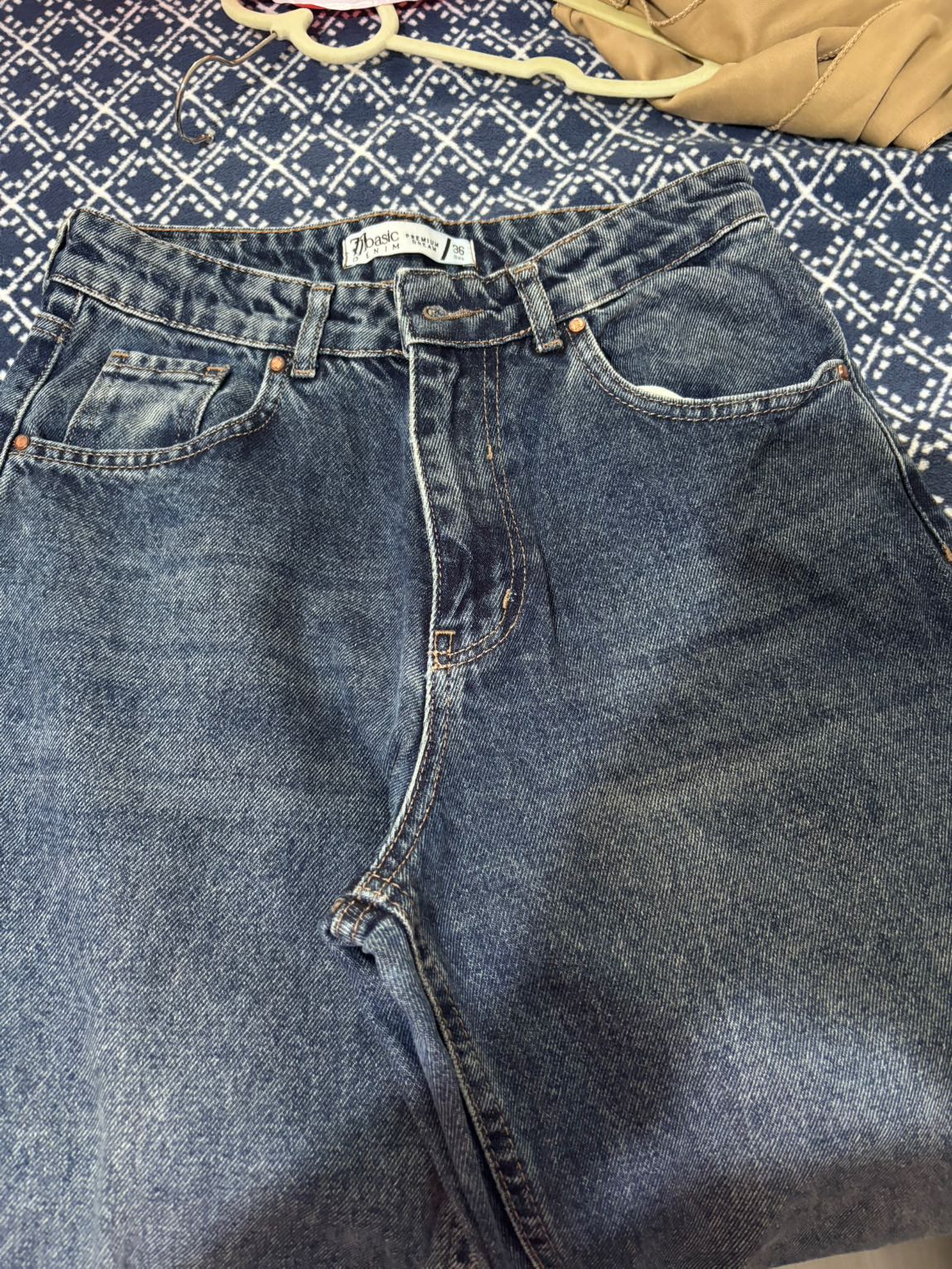 Koyu Mavi Yüksek Bel Straight Jean Panto — görsel 8/8