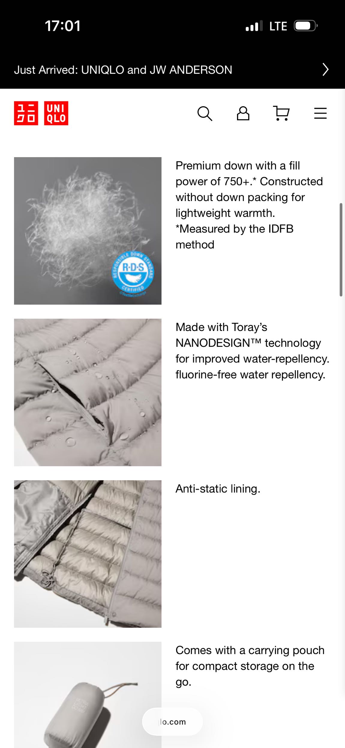 Uniqlo Ultra Light Down Jacket — görsel 3/8