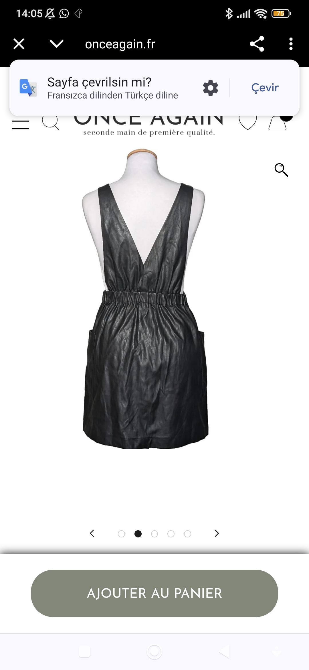 sıfır pull and bear deri elbise — görsel 2/6