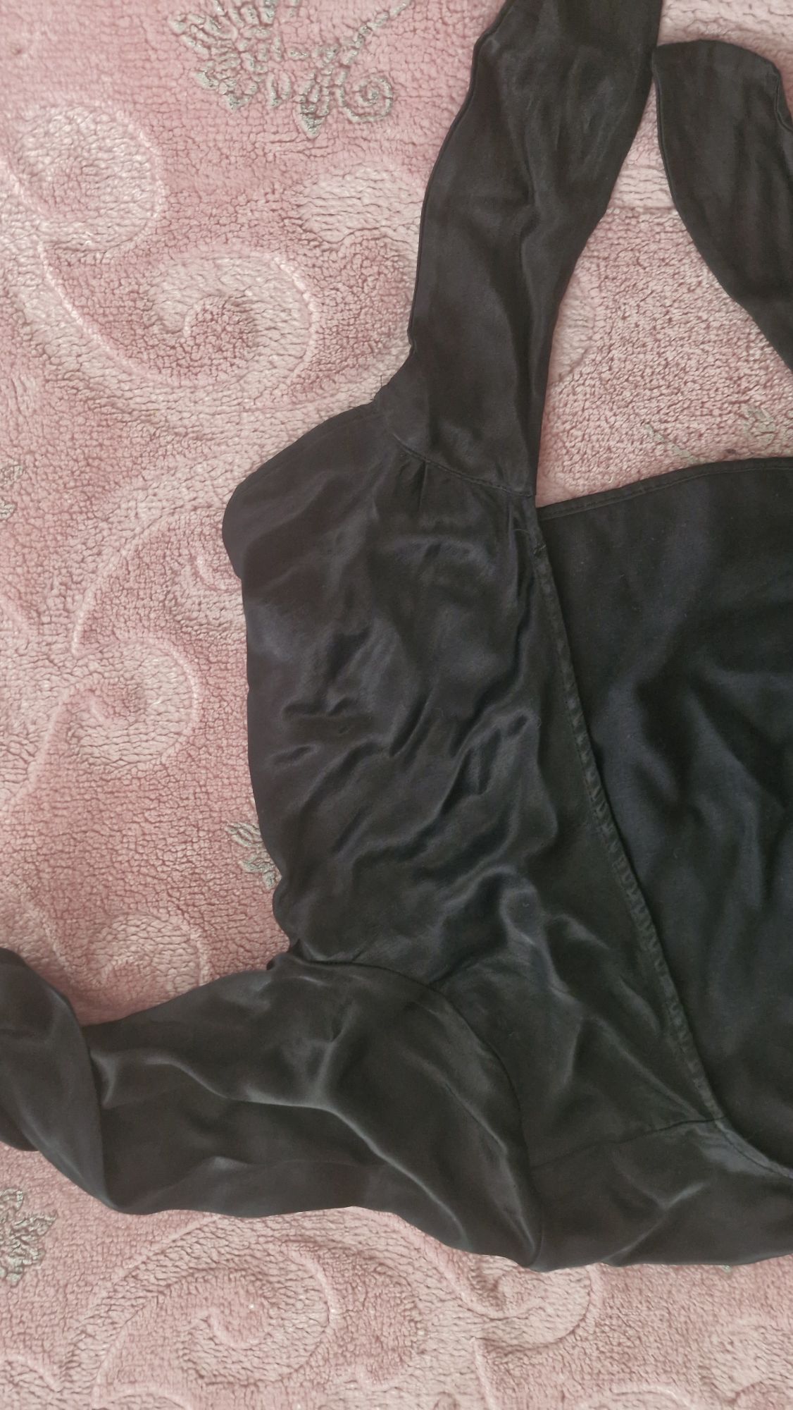 BERSHKA Siyah Saten Kare Yaka bolero — görsel 5/5