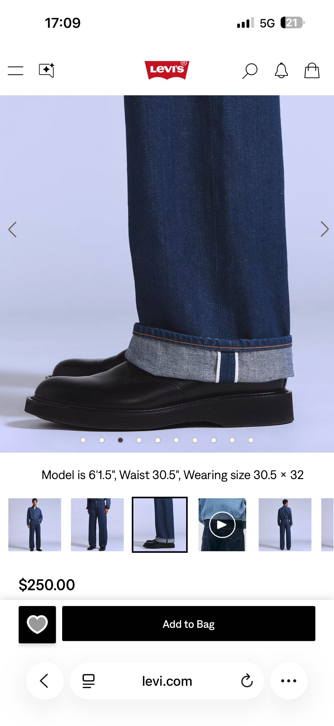 LEVİ’S BLUE TAB MADE İN JAPAN SELVEDGE — görsel 2/5
