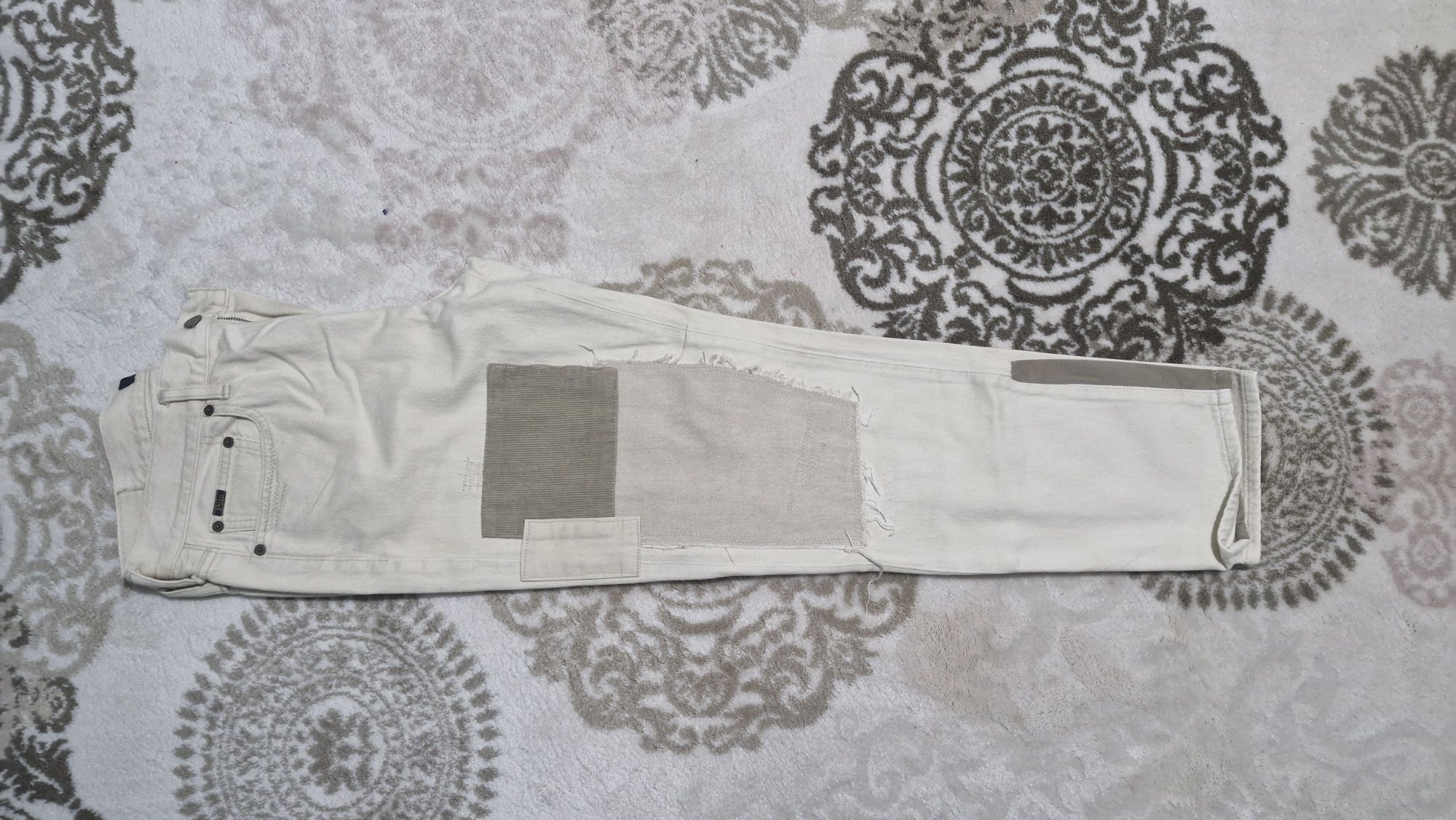 Krem Patchwork Vintage Jeans — görsel 6/8