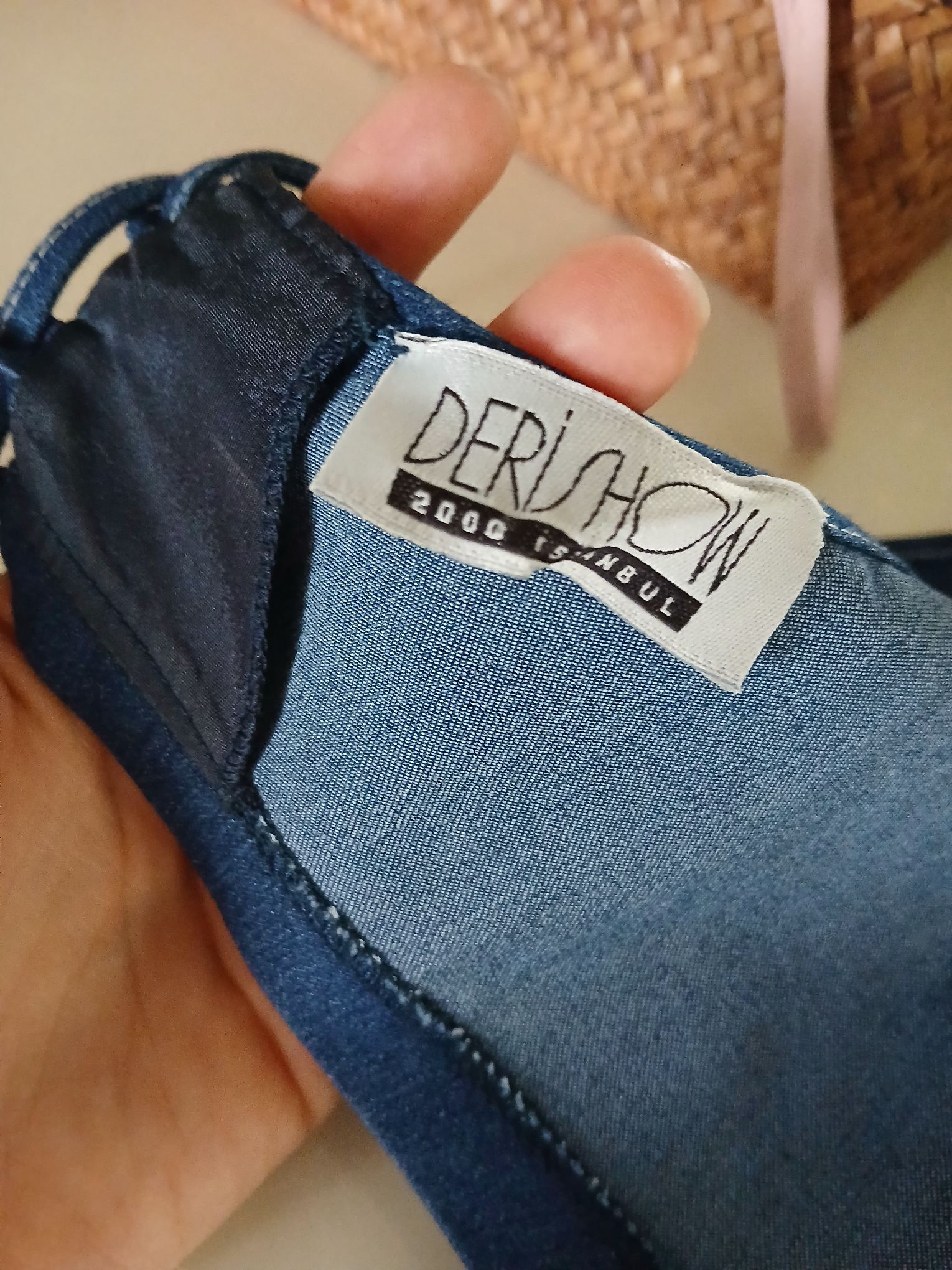 Derishow crop top bustiyer kot kumaşı — görsel 4/7