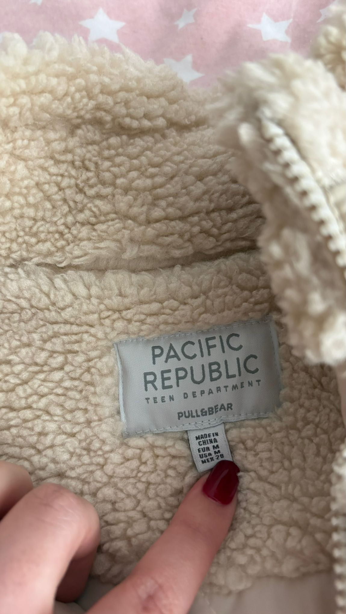 Pull&Bear M Beden Krem Teddy Crop Ceket — görsel 3/4