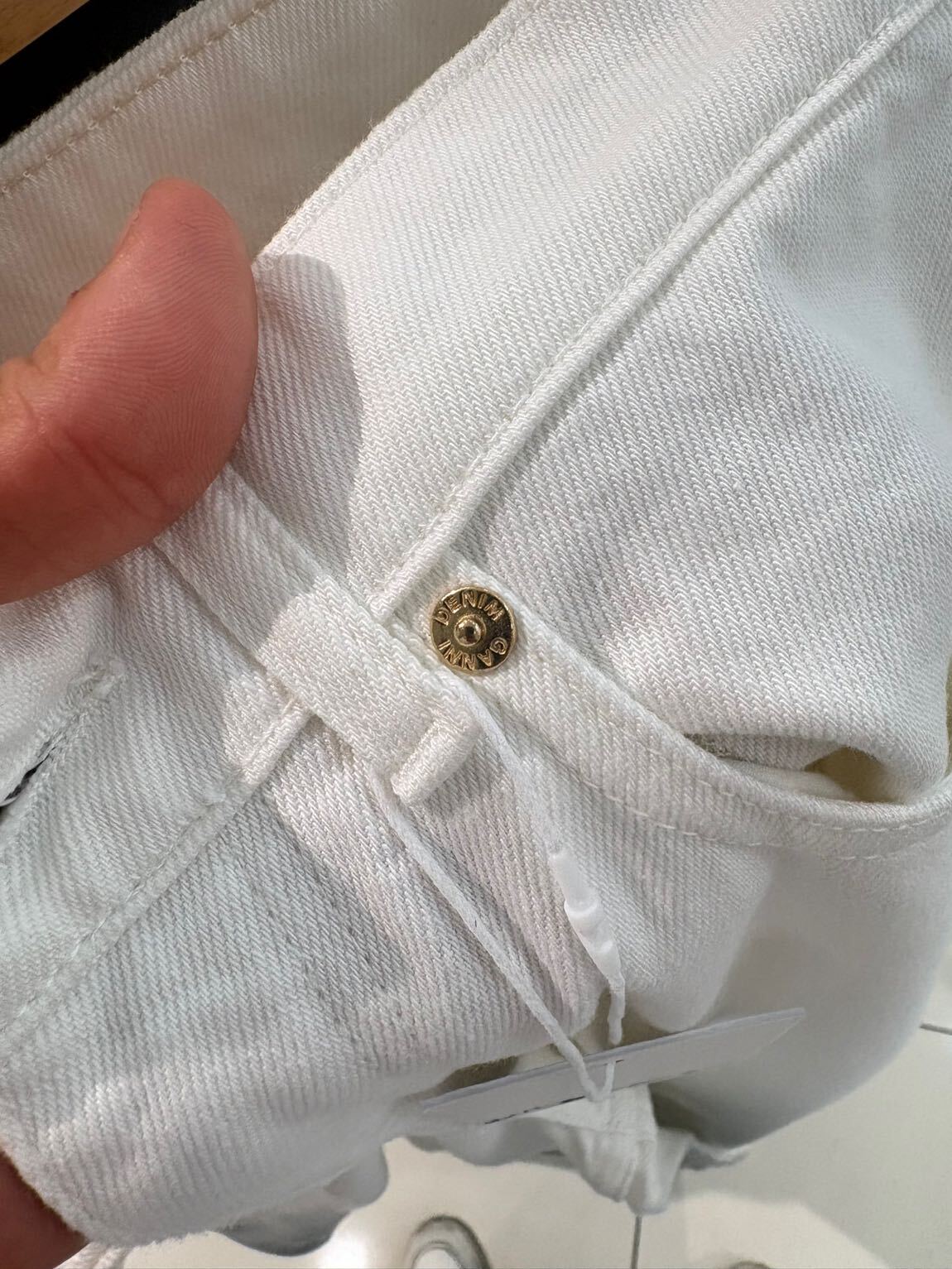Beyaz Geniş Paça GANNI Jean Pantolon — görsel 5/5