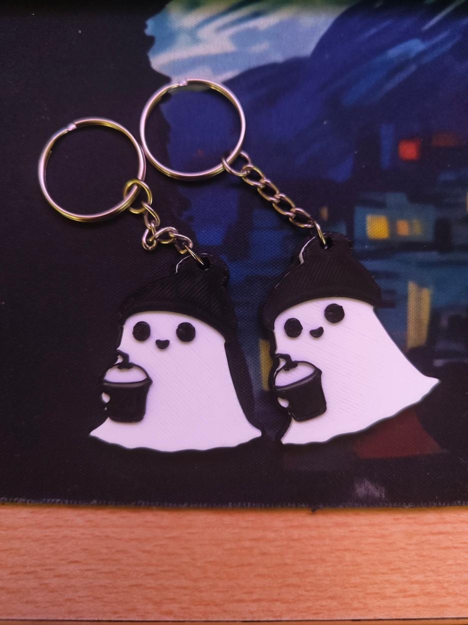 Kahve İçen Hayalet Anahtarlık (2'li)