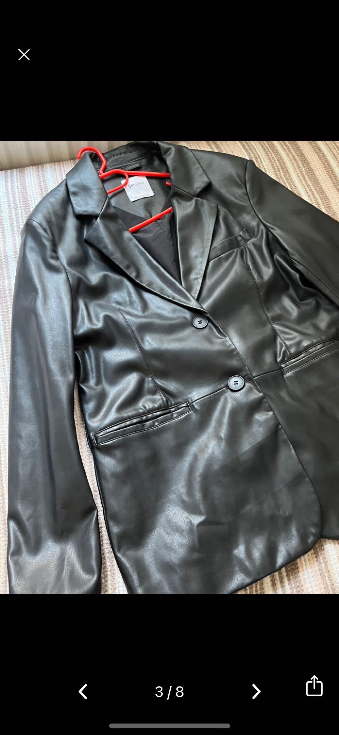 Bershka Siyah Deri Blazer Ceket — görsel 3/11