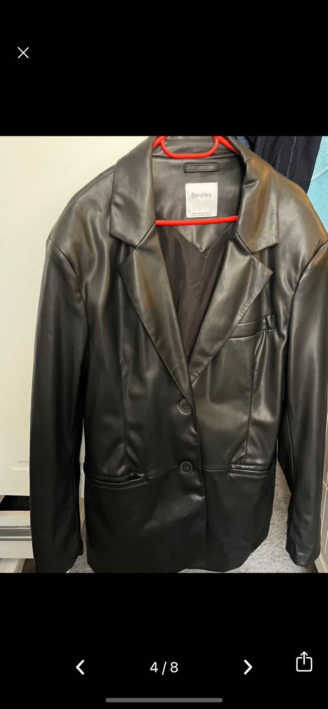 Bershka Siyah Deri Blazer Ceket — görsel 5/11