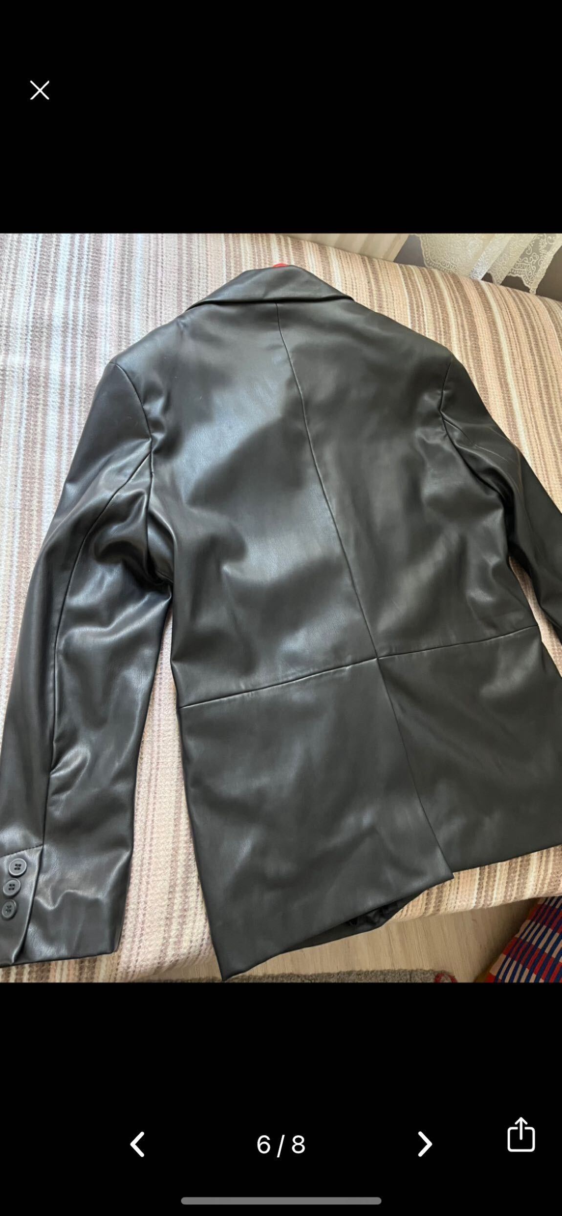 Bershka Siyah Deri Blazer Ceket — görsel 7/11