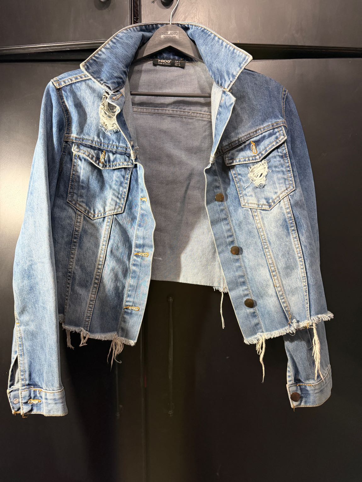 Mavi denim y2k killstar crop Kot Ceket — görsel 4/5