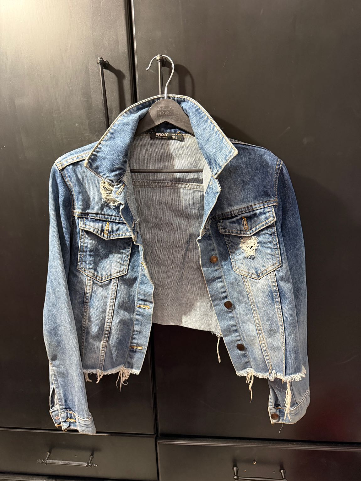 Mavi denim y2k killstar crop Kot Ceket — görsel 3/5