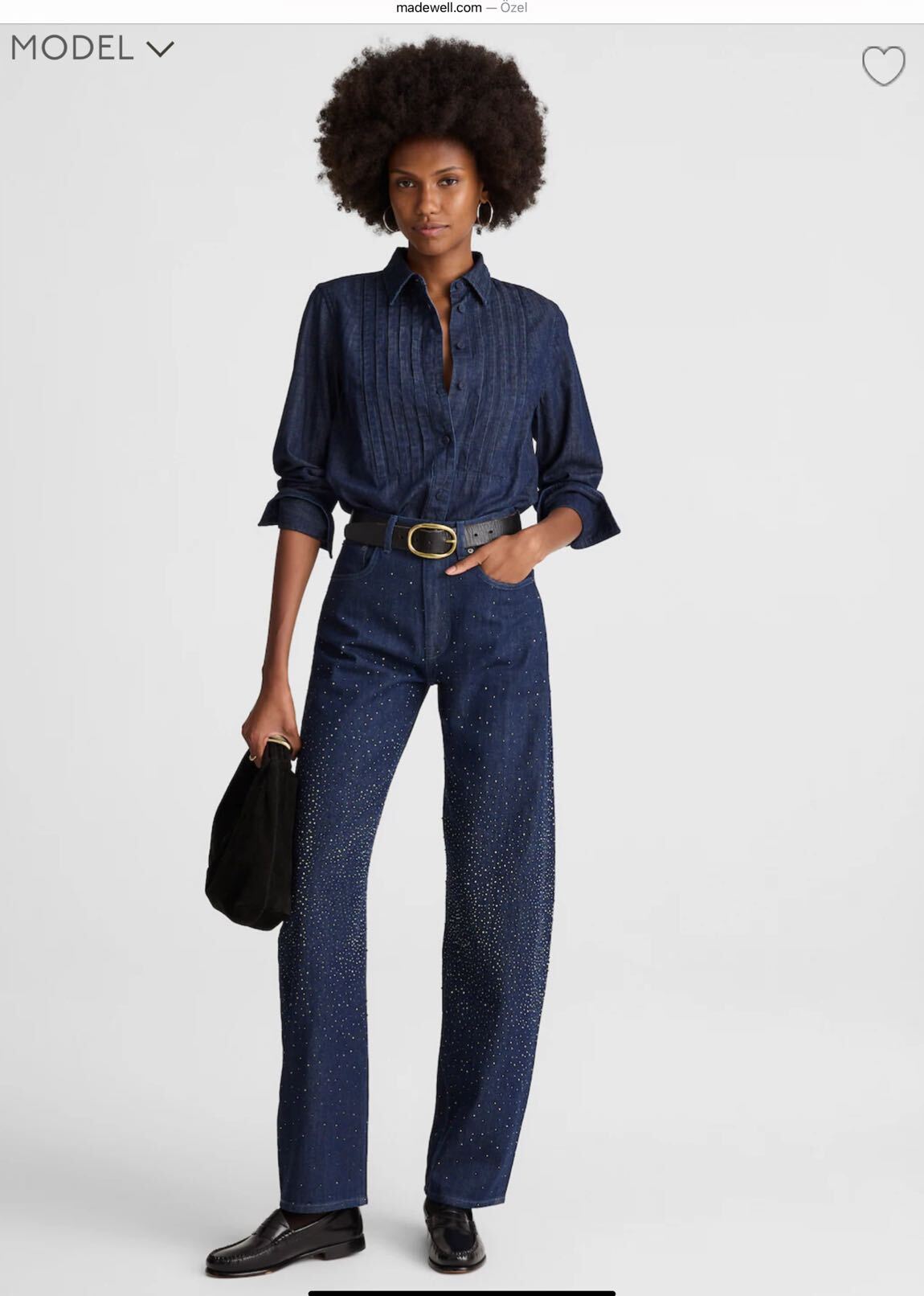 Madewell Taşlı Barrel Jean Pantolon — görsel 2/8