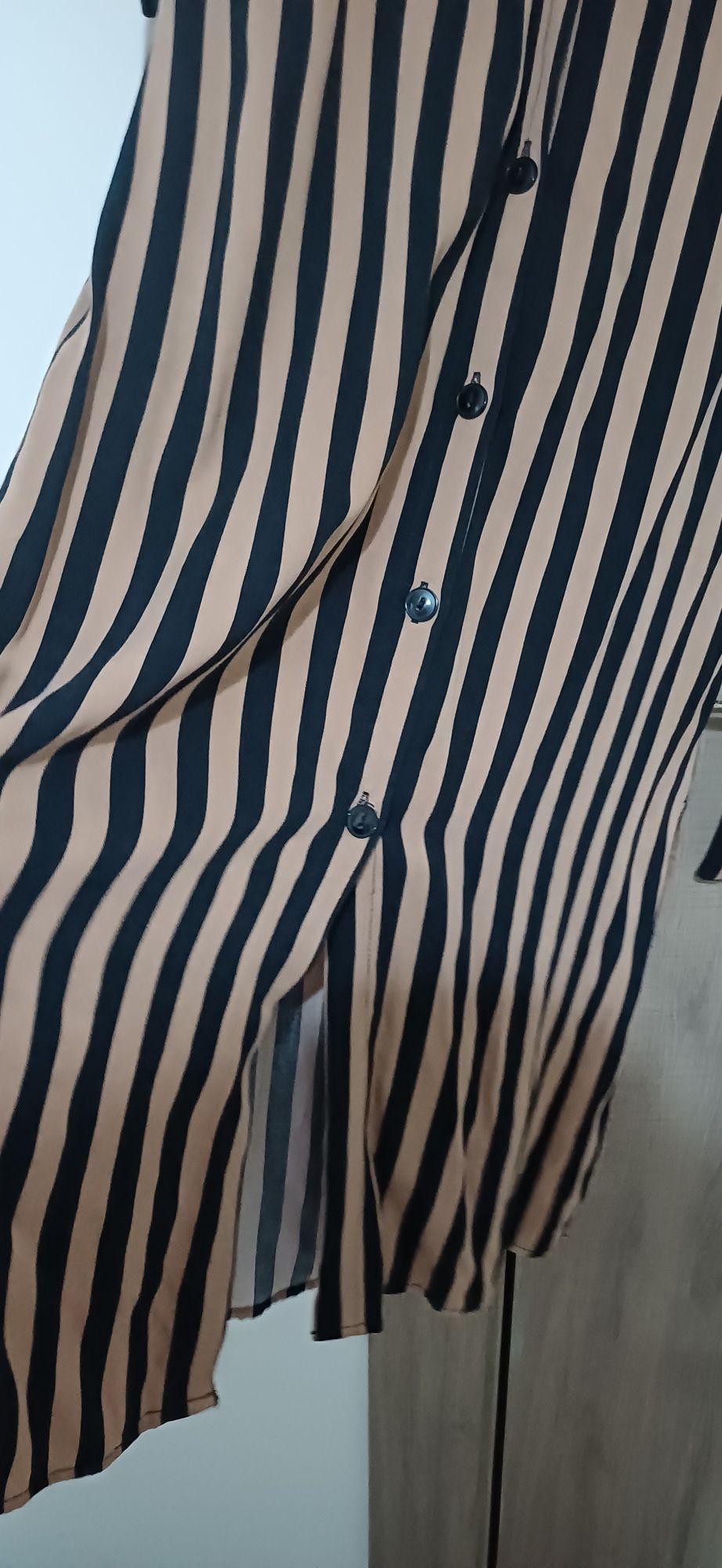 Bershka S Beden Taba-Siyah Çizgili Midi — görsel 6/8