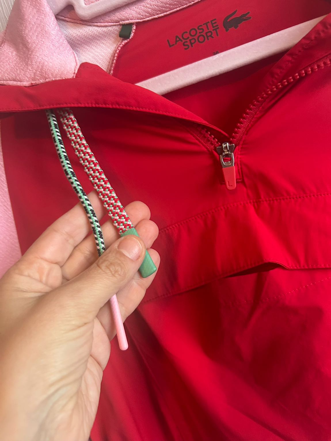 Kırmızı Pembe Renkli Lacoste ince mont — görsel 2/6