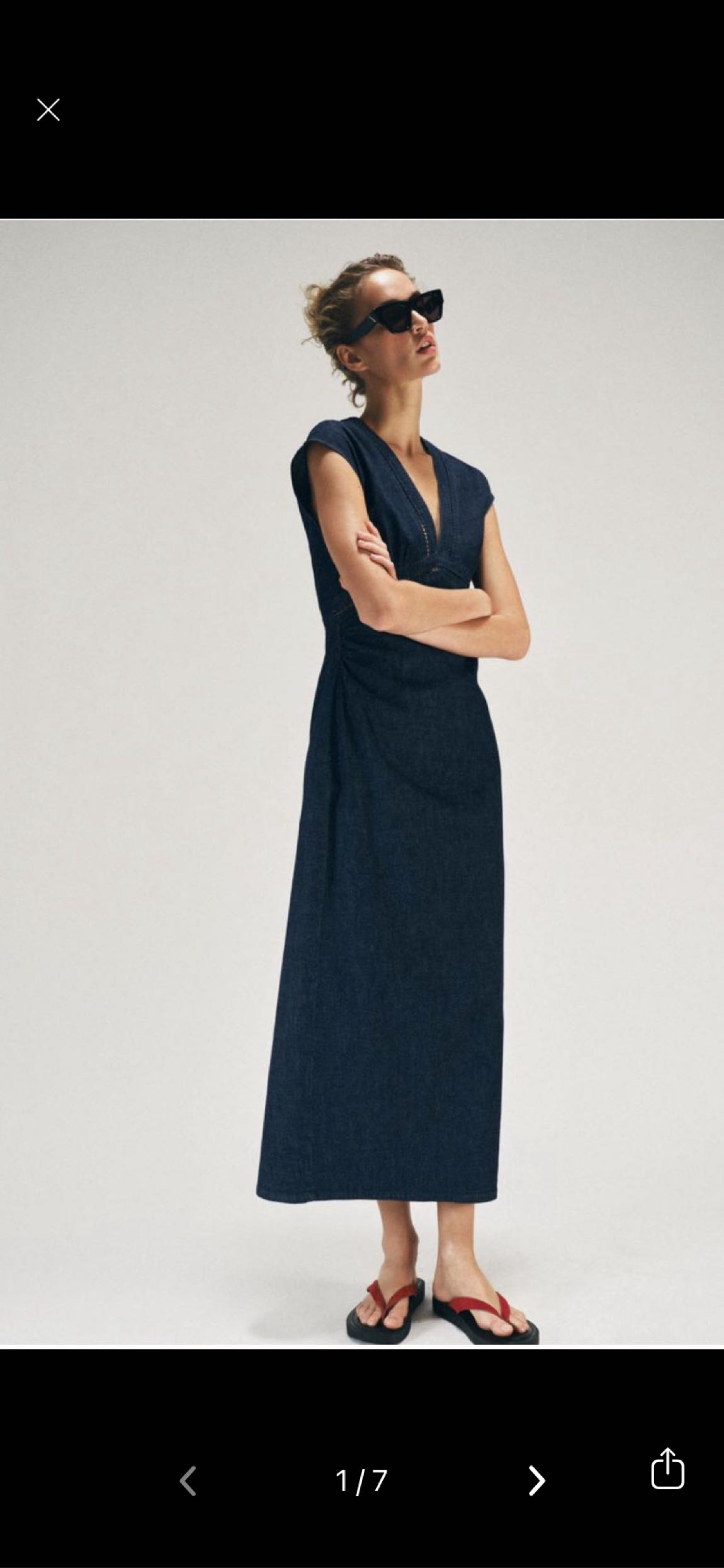 Zara Mavi Denim Elbise — görsel 2/10
