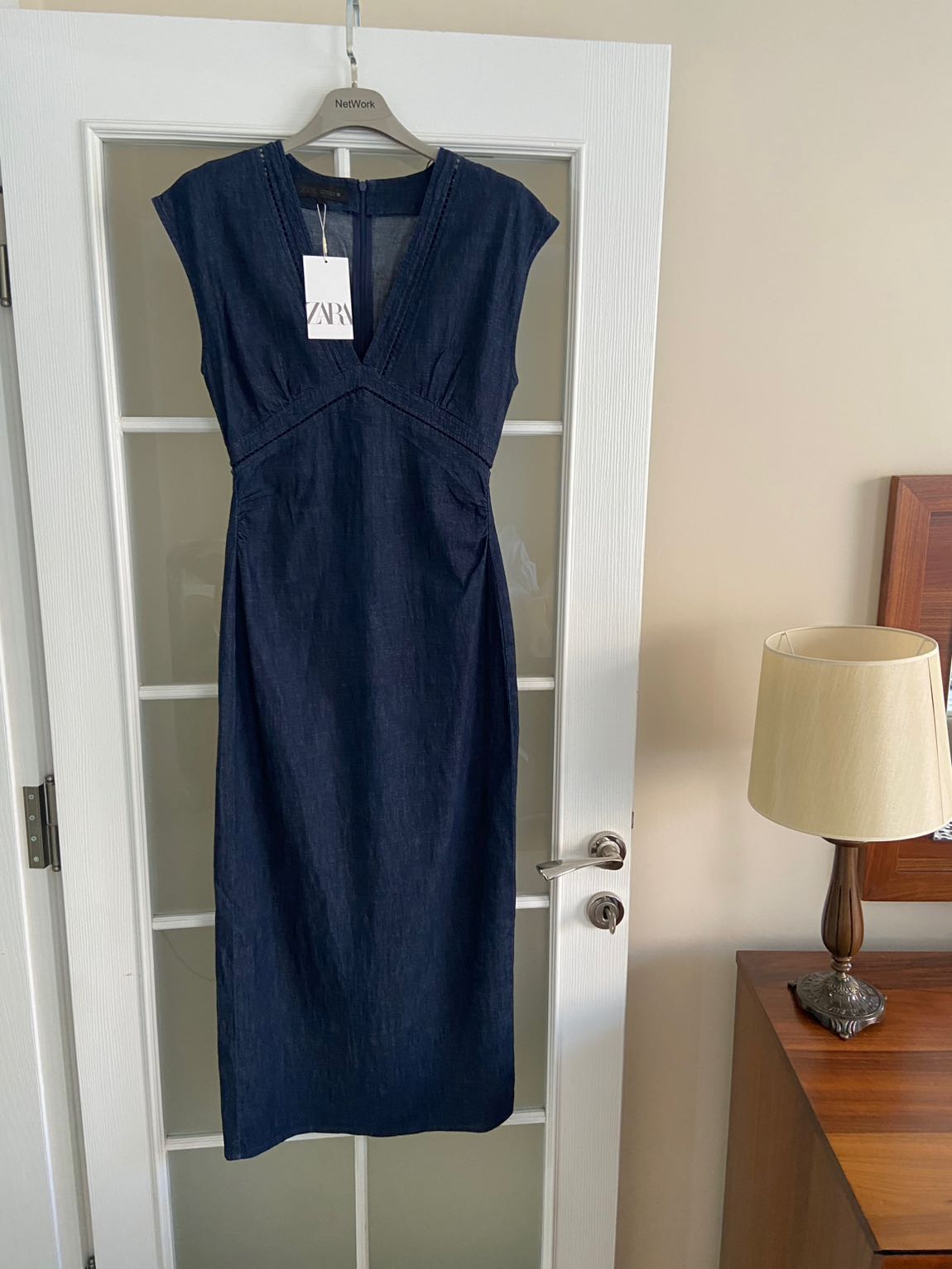 Zara Mavi Denim Elbise — görsel 9/10