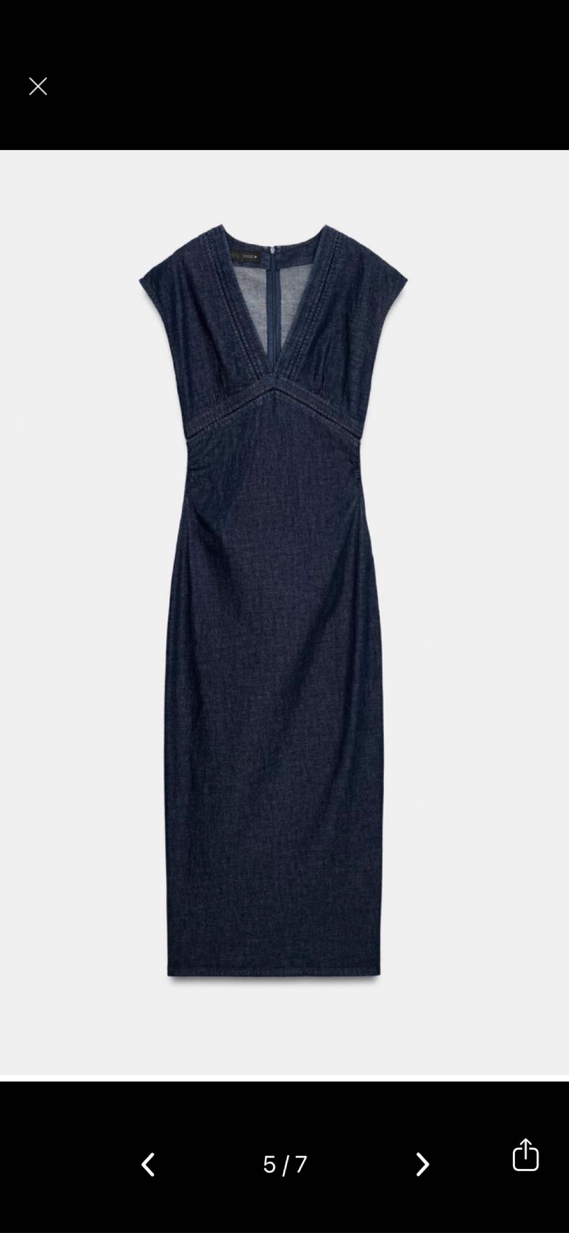 Zara Mavi Denim Elbise — görsel 6/10