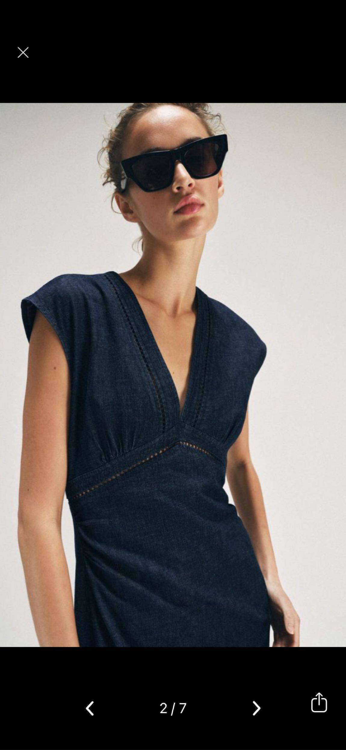 Zara Mavi Denim Elbise — görsel 4/10