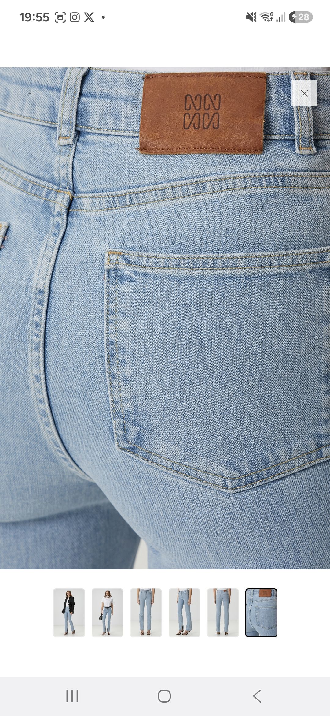 Açık Mavi Yırtmaçlı Jean Pantolon — görsel 6/6