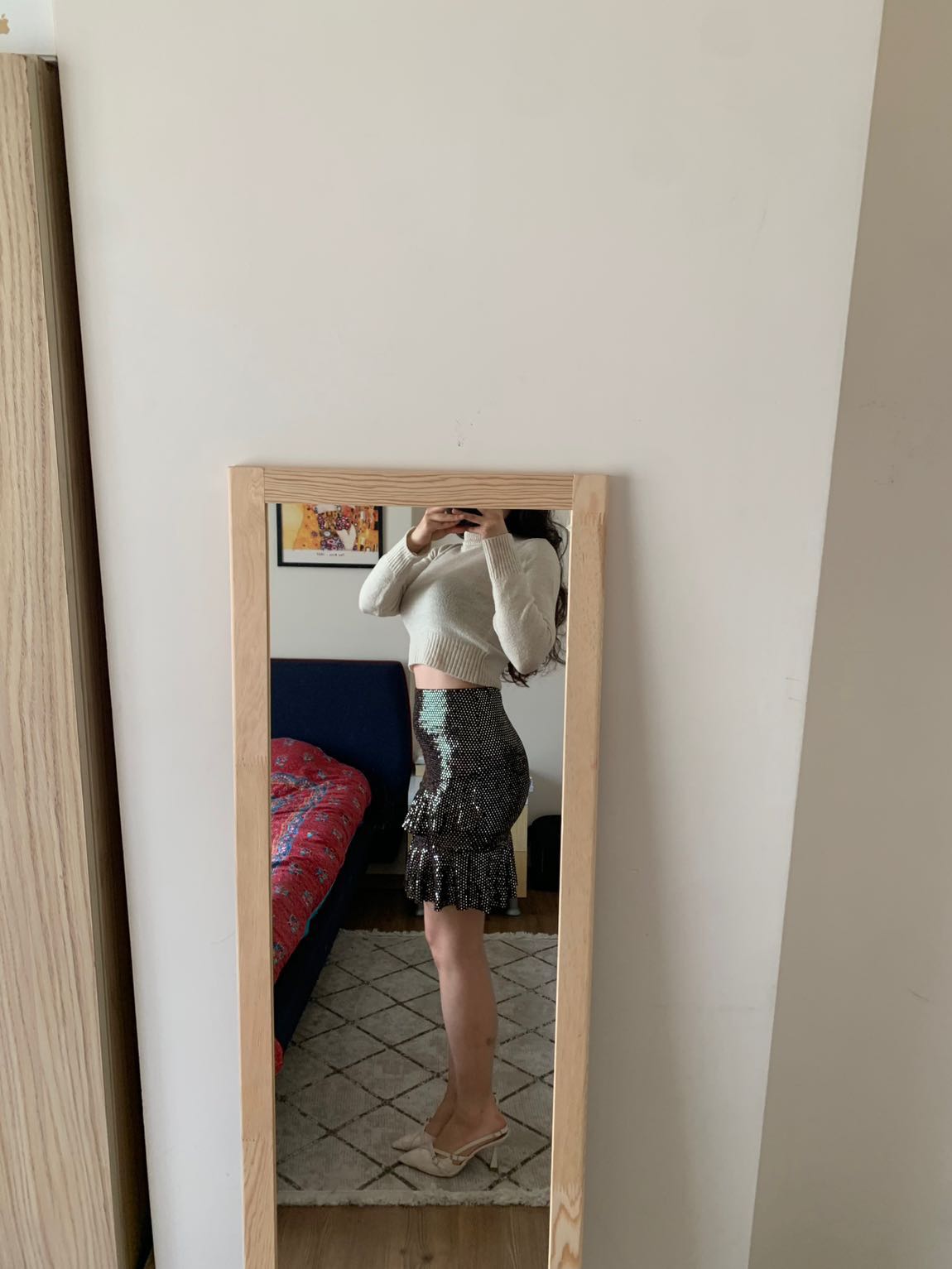 Siyah Pullu Mini Etek — görsel 3/5