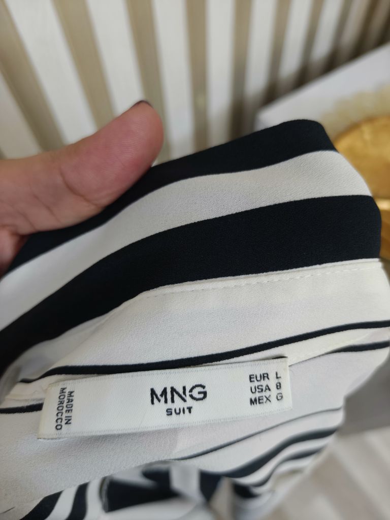 Mango Çizgili Beyaz Siyah Gömlek 6070 — görsel 4/8