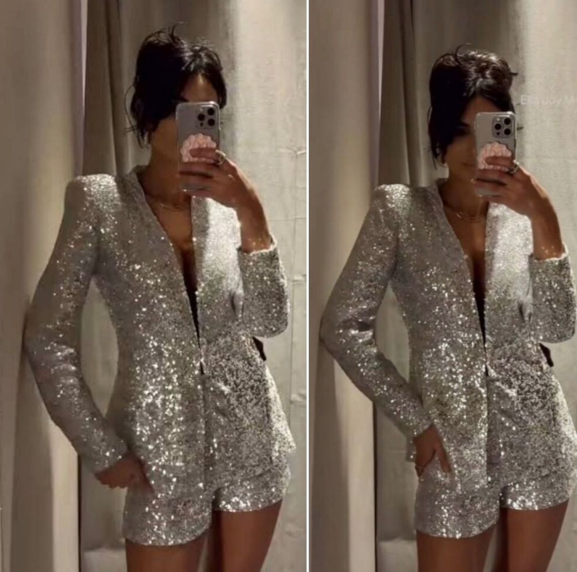 Zara payetli blazer — görsel 7/8