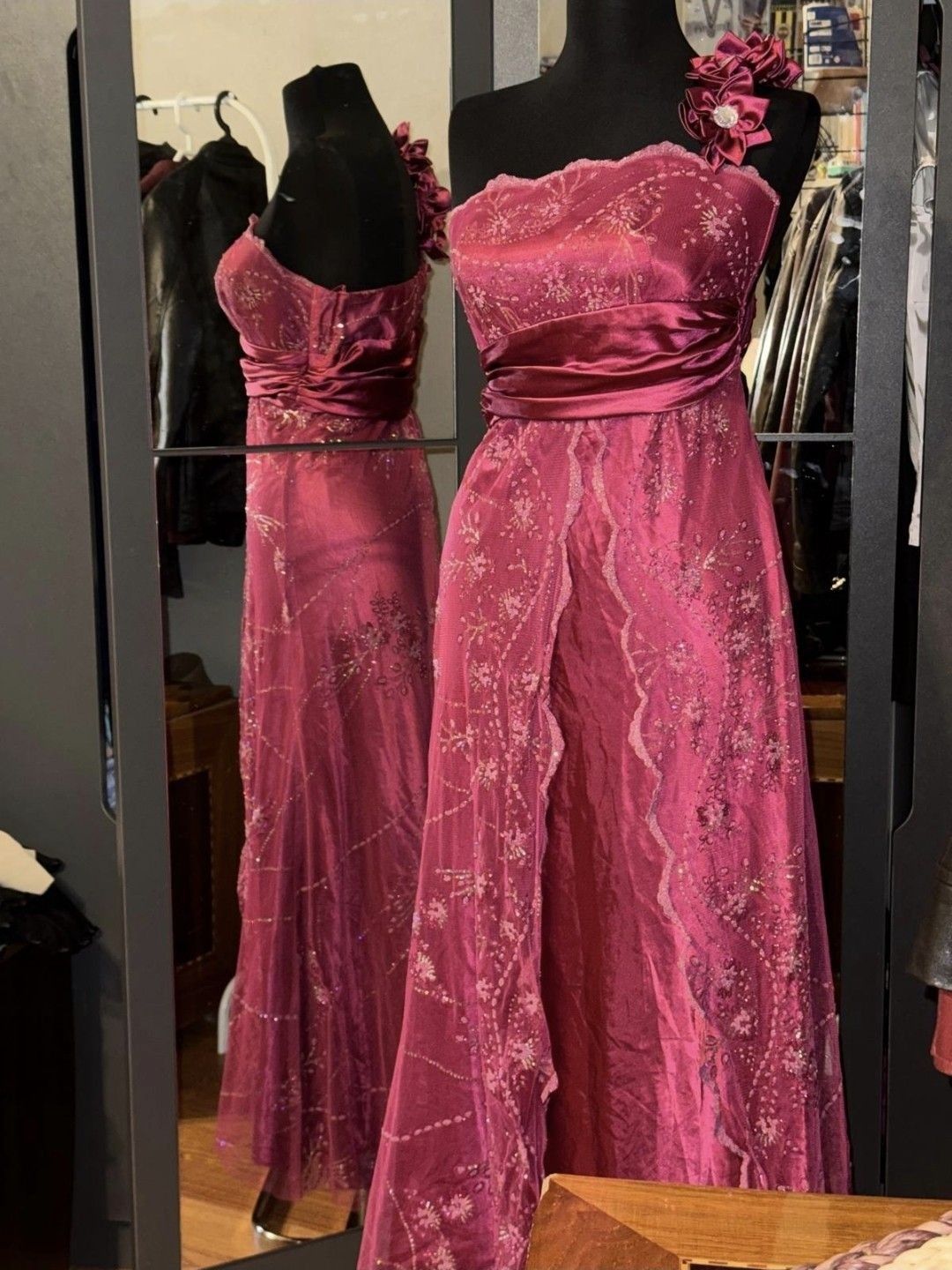 American Vintage Fuşya Abiye Elbise — görsel 7/8