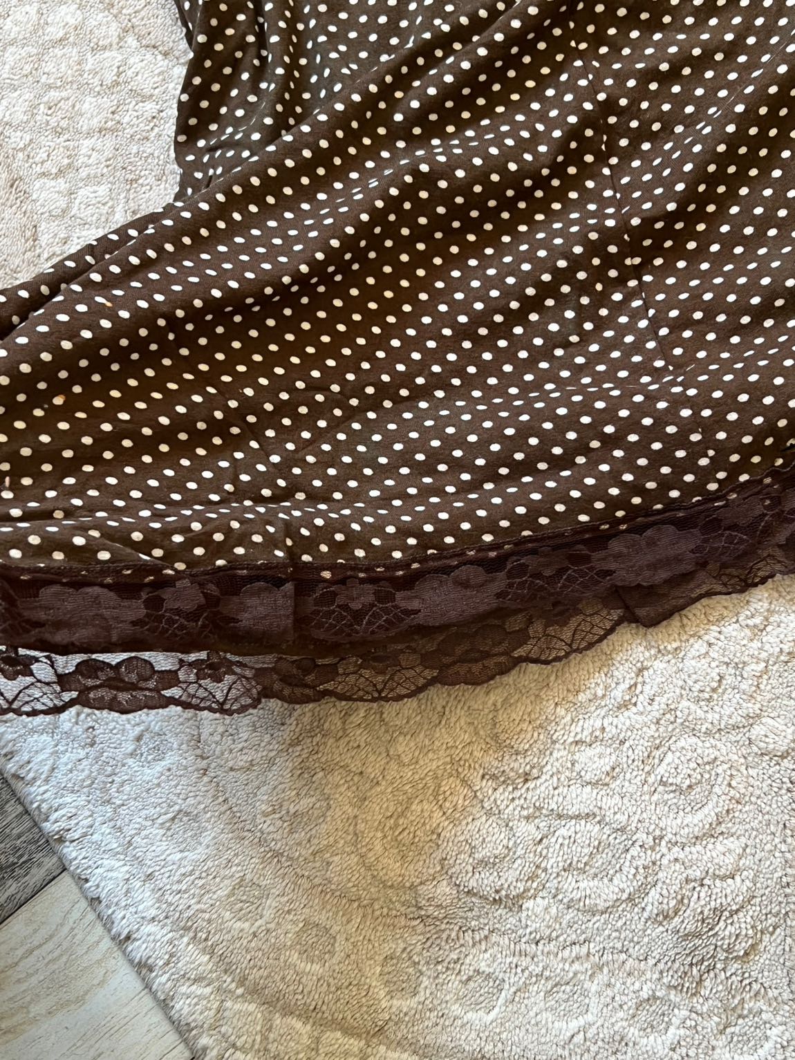 Kahverengi Beyaz Puantiyeli Etek Lolita — görsel 3/3
