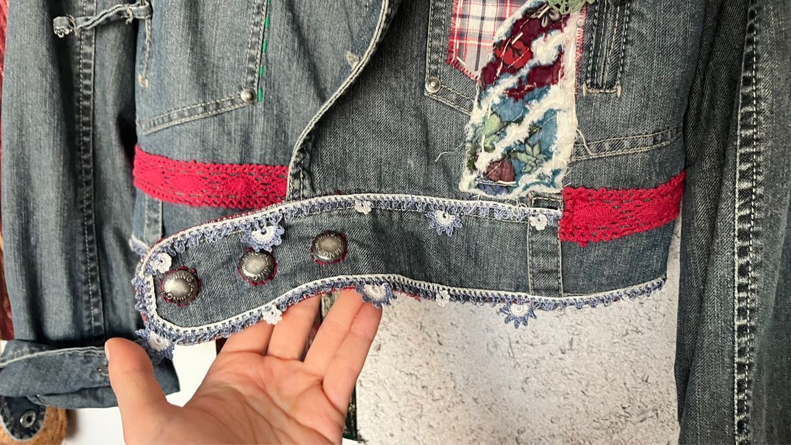 Tasarım kot ceket patchwork — görsel 2/8