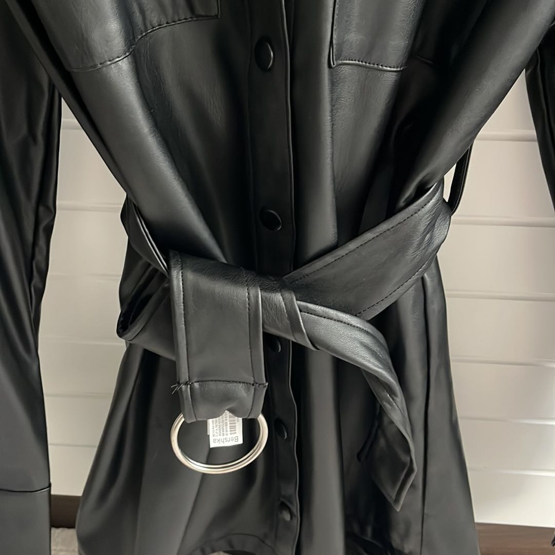 Bershka mini deri elbise — görsel 6/7